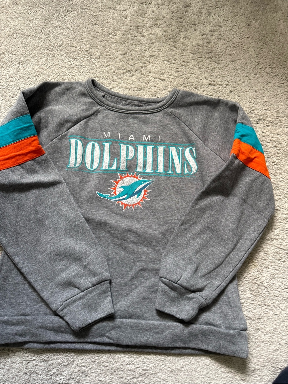 Miami Dolphins Gray Women’s Crewneck Sweatshirt